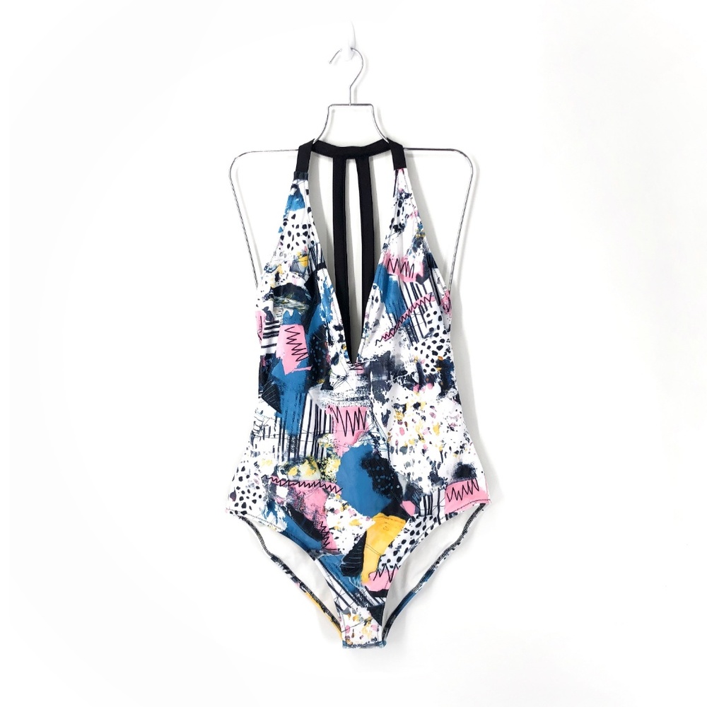 Volcom Collage Dropout Plunging One Piece XL - Picture 4 of 8